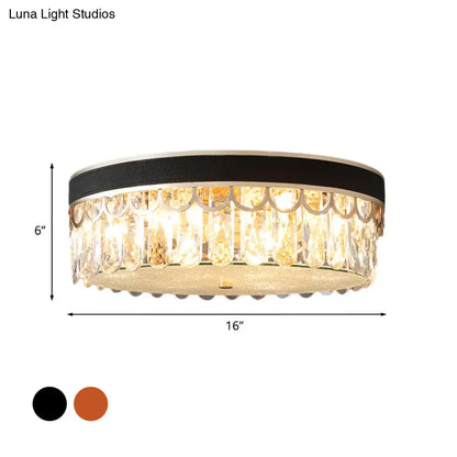 DecorBites™ DecorBites™ Modern Crystal Drum Ceiling Lamp with 5 Orange/Black Bulbs