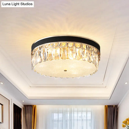 DecorBites™ DecorBites™ Modern Crystal Drum Ceiling Lamp with 5 Orange/Black Bulbs