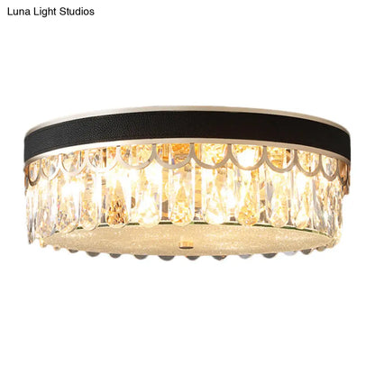 DecorBites™ DecorBites™ Modern Crystal Drum Ceiling Lamp with 5 Orange/Black Bulbs