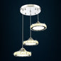 Modern Crystal Embedded LED Pendant Ceiling Light with Chrome Finish