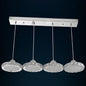 Modern Crystal Embedded LED Pendant Ceiling Light with Chrome Finish