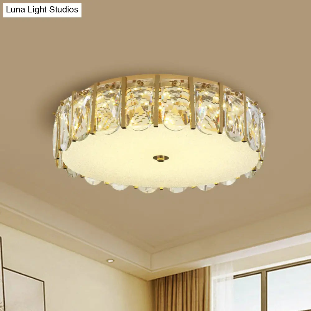 DecorBites™ DecorBites™ Modern Crystal Flush Mount LED Ceiling Light for Bedrooms with Stainless-Steel Finish