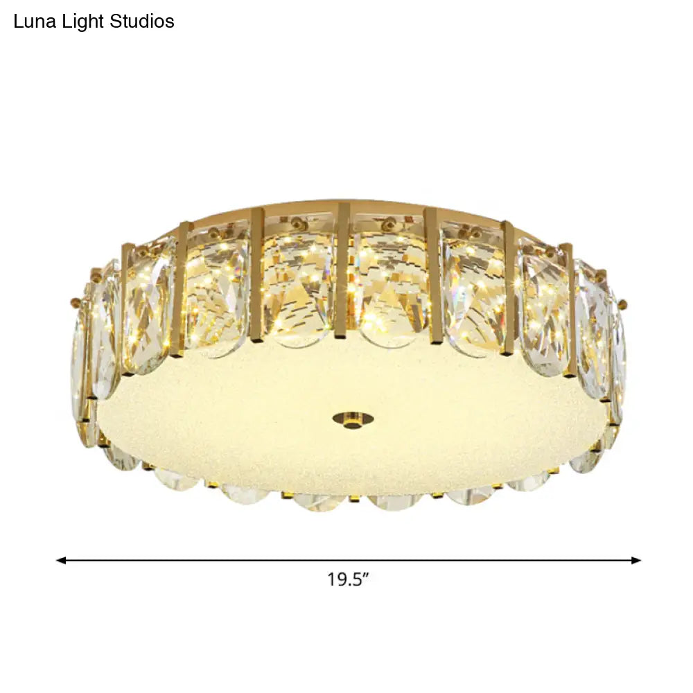 DecorBites™ DecorBites™ Modern Crystal Flush Mount LED Ceiling Light for Bedrooms with Stainless-Steel Finish