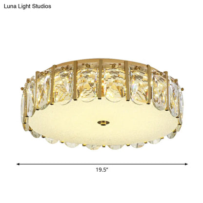 DecorBites™ DecorBites™ Modern Crystal Flush Mount LED Ceiling Light for Bedrooms with Stainless-Steel Finish