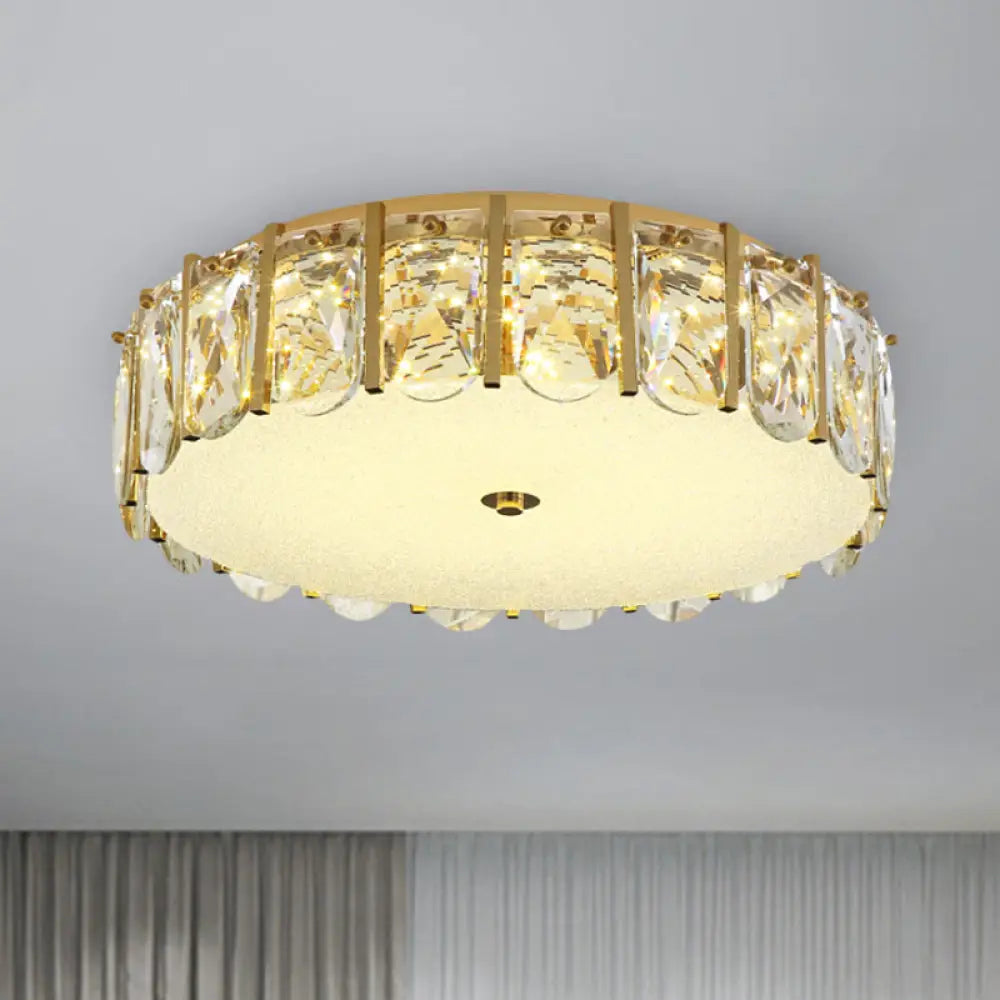 DecorBites™ DecorBites™ Modern Crystal Flush Mount LED Ceiling Light for Bedrooms with Stainless-Steel Finish