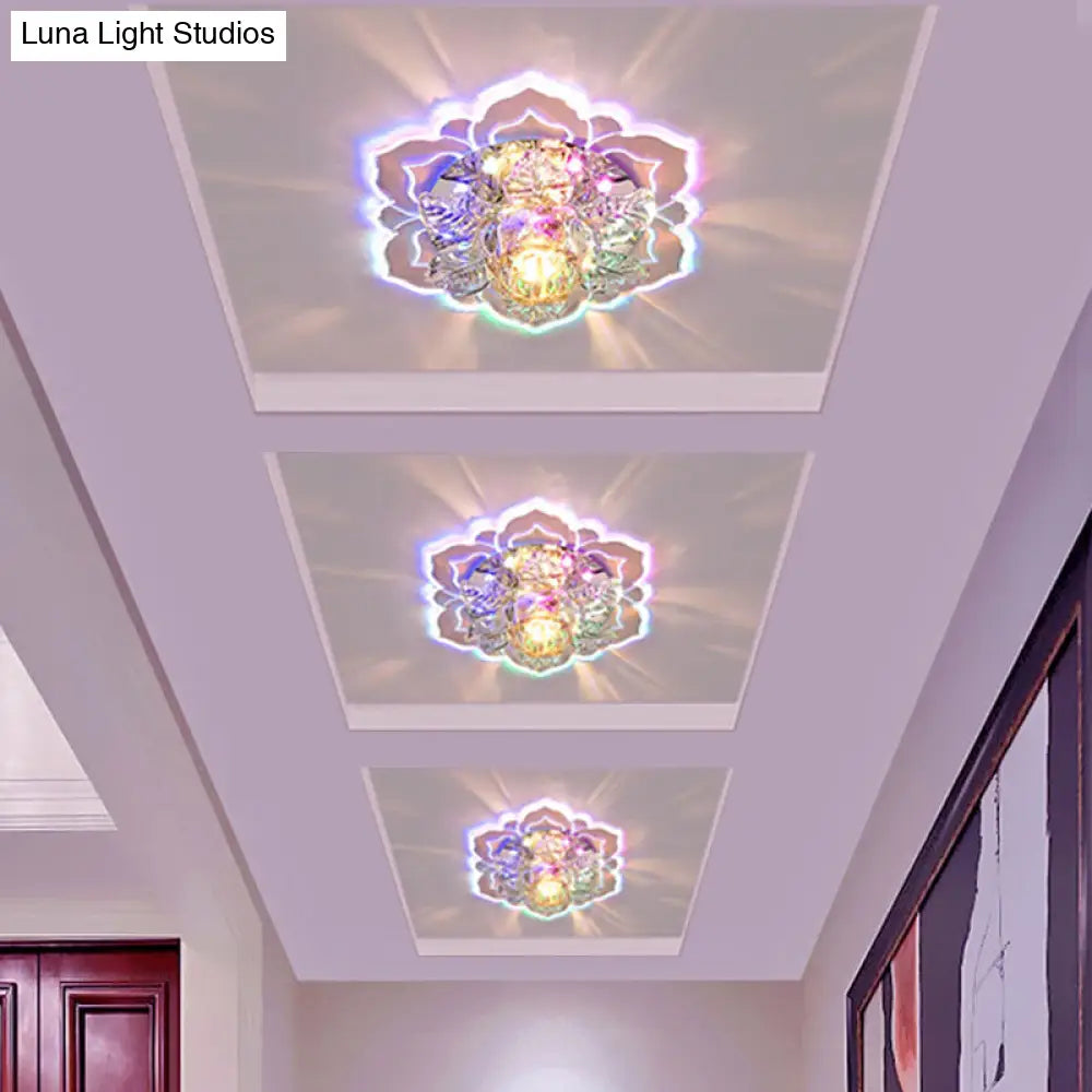 DecorBites™ DecorBites™ Modern Crystal Flush Mount LED Lighting for Corridor - Tiered Bloom Design