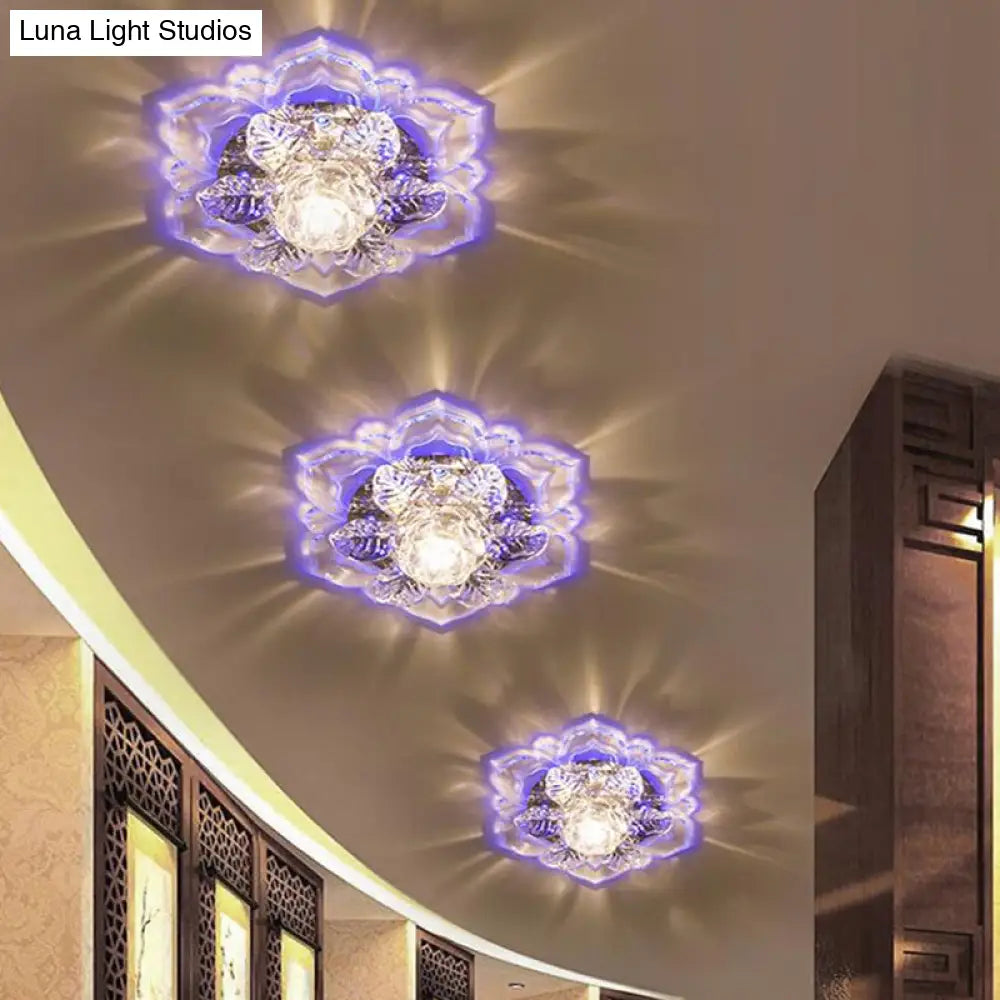 DecorBites™ DecorBites™ Modern Crystal Flush Mount LED Lighting for Corridor - Tiered Bloom Design