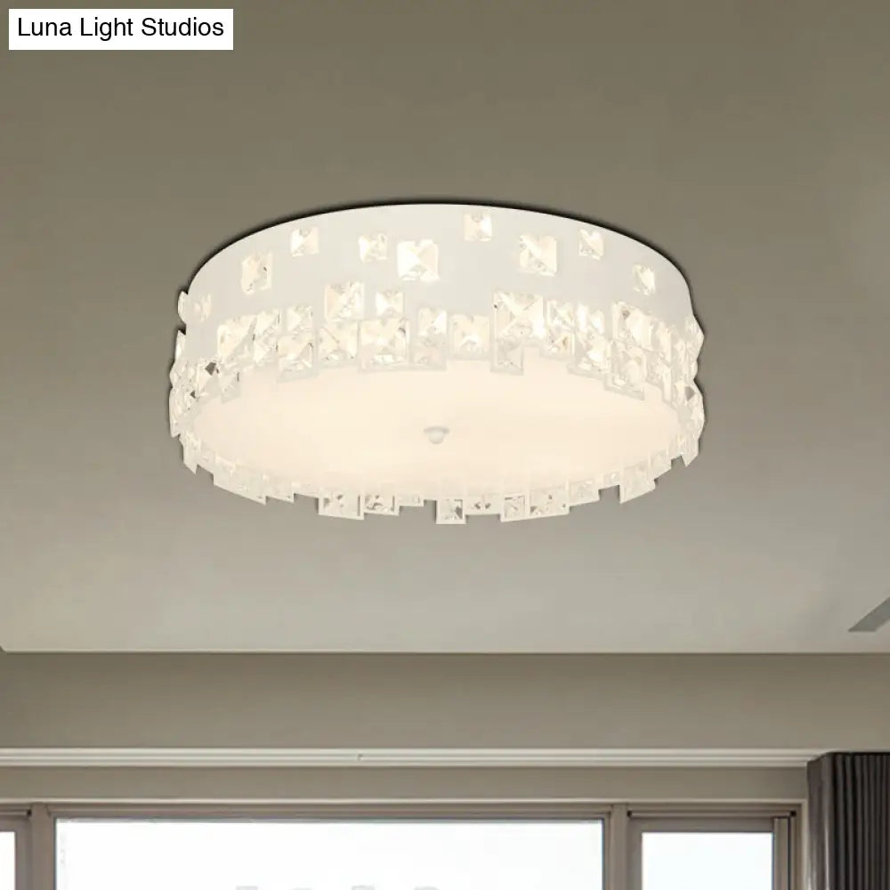 DecorBites™ DecorBites™ Modern Crystal Flushmount Lighting - White 3-Bulb Ceiling Fixture