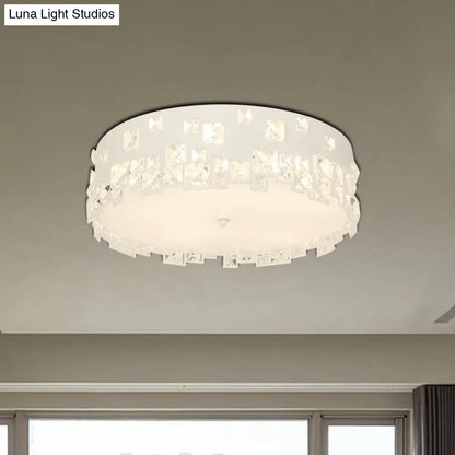 DecorBites™ DecorBites™ Modern Crystal Flushmount Lighting - White 3-Bulb Ceiling Fixture