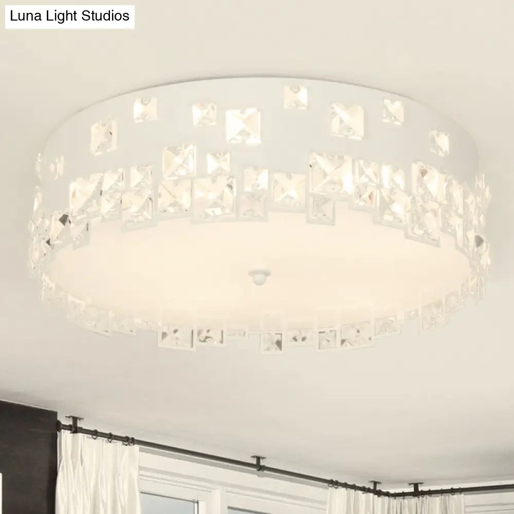 DecorBites™ DecorBites™ Modern Crystal Flushmount Lighting - White 3-Bulb Ceiling Fixture