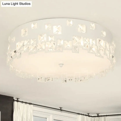 DecorBites™ DecorBites™ Modern Crystal Flushmount Lighting - White 3-Bulb Ceiling Fixture