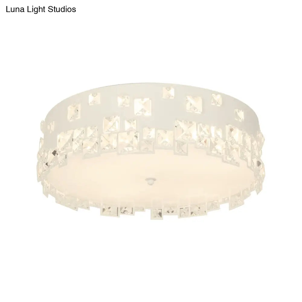 DecorBites™ DecorBites™ Modern Crystal Flushmount Lighting - White 3-Bulb Ceiling Fixture