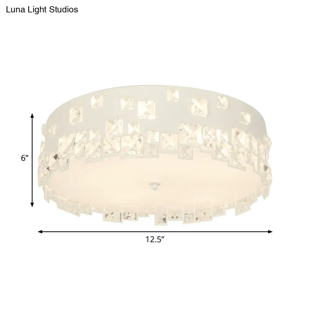 DecorBites™ DecorBites™ Modern Crystal Flushmount Lighting - White 3-Bulb Ceiling Fixture