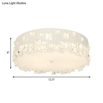 DecorBites™ DecorBites™ Modern Crystal Flushmount Lighting - White 3-Bulb Ceiling Fixture