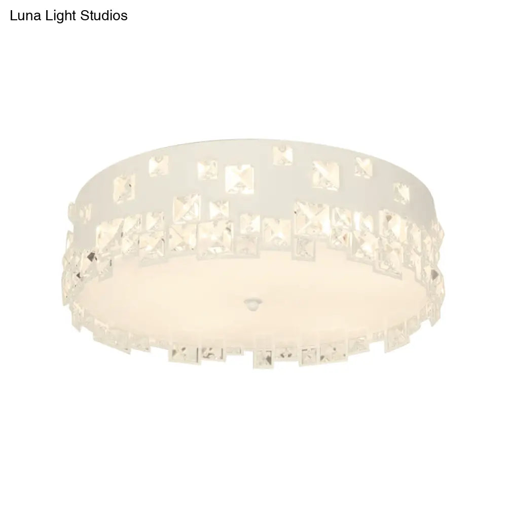 DecorBites™ DecorBites™ Modern Crystal Flushmount Lighting - White 3-Bulb Ceiling Fixture