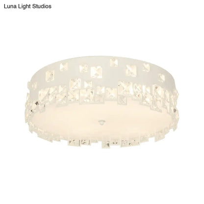 DecorBites™ DecorBites™ Modern Crystal Flushmount Lighting - White 3-Bulb Ceiling Fixture