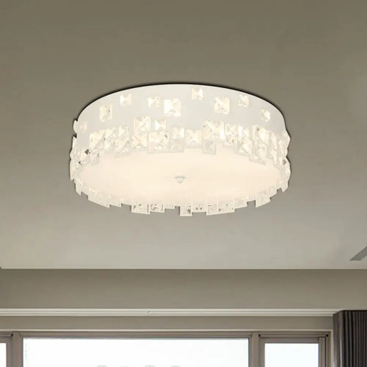 DecorBites™ DecorBites™ Modern Crystal Flushmount Lighting - White 3-Bulb Ceiling Fixture