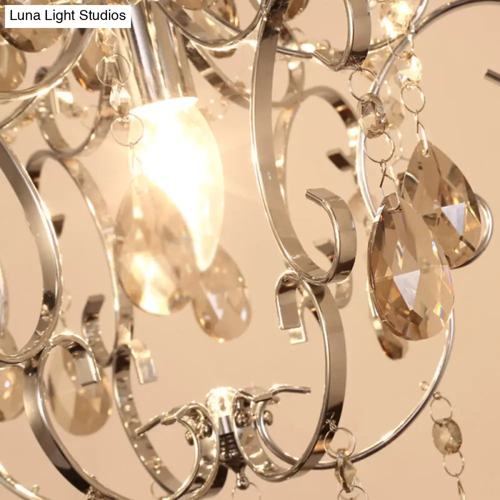 Lámpara colgante geométrica moderna de cristal con cadena ajustable de 40 cm (16") - Acabado cromado