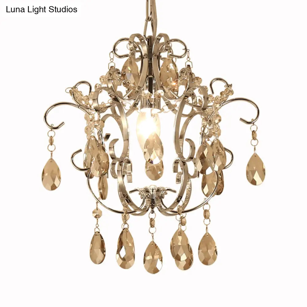 Lámpara colgante geométrica moderna de cristal con cadena ajustable de 40 cm (16") - Acabado cromado