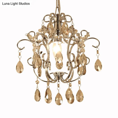 Lámpara colgante geométrica moderna de cristal con cadena ajustable de 40 cm (16") - Acabado cromado