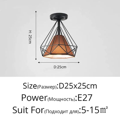 Modern crystal glass nordic led chandelier with black metal geometric cage and warm amber fabric shade for dining room decorbites crystal glass