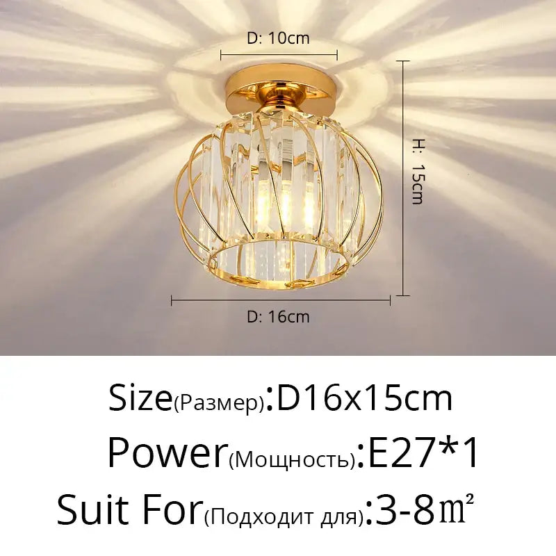 Modern crystal glass nordic led chandelier with gold-finished spherical cage and vertical crystal rods for dining room decorbites crystal glass
