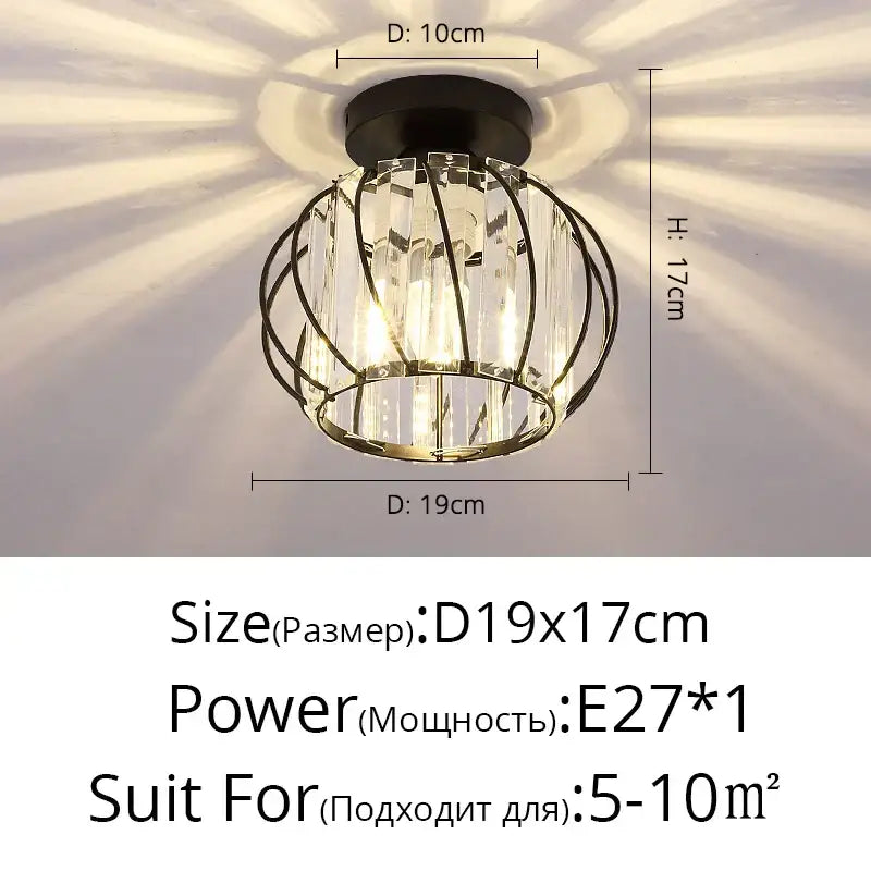 Modern crystal glass nordic led chandelier with gold and black metal frame and clear prisms for dining room decorbites crystal glass