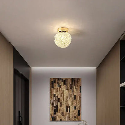 Modern crystal gold ceiling light 2 pack featuring spherical globe with gold finish and crystal encrusted design