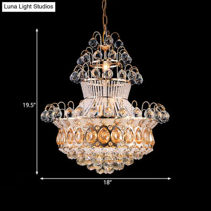 Lámpara de techo tipo araña moderna de cristal dorado - 10 luces - Dormitorio