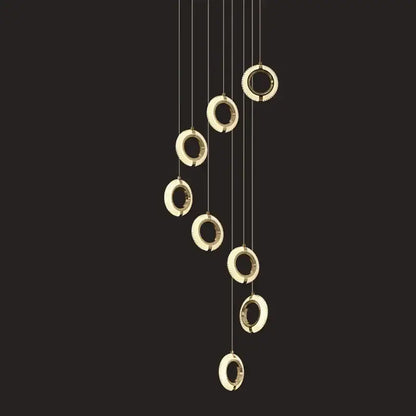 Modern crystal gold led chandelier with gold-toned circular pendant and sleek minimalist design for dining room decorbites crystal gold