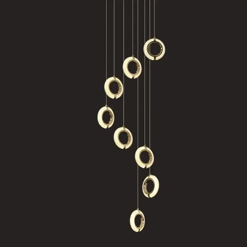 Modern crystal gold led chandelier with gold-toned circular pendant and sleek minimalist design for dining room decorbites crystal gold
