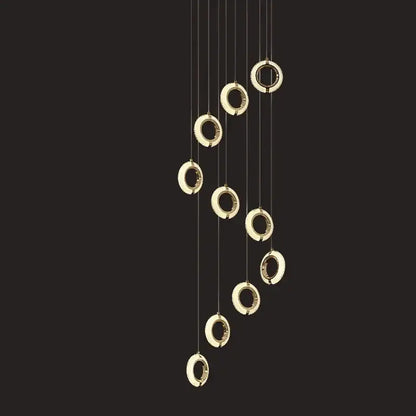 Modern gold led chandelier featuring crystal gold led circular pendant lights with a sleek minimalist design for dining room decorbites crystal gold
