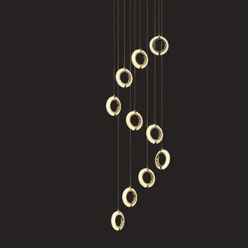 Modern gold led chandelier featuring crystal gold led circular pendant lights with a sleek minimalist design for dining room decorbites crystal gold
