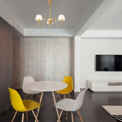 Lámpara de techo colgante moderna de cristal con acabado en latón cepillado - Disponible en 3/6/8 luces