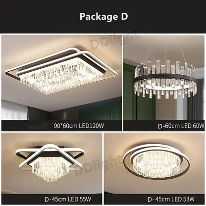 Modern crystal industrial pendant lamp with sleek black and white frame and cascading clear crystal prisms for living room decorbites crystal industrial lighting