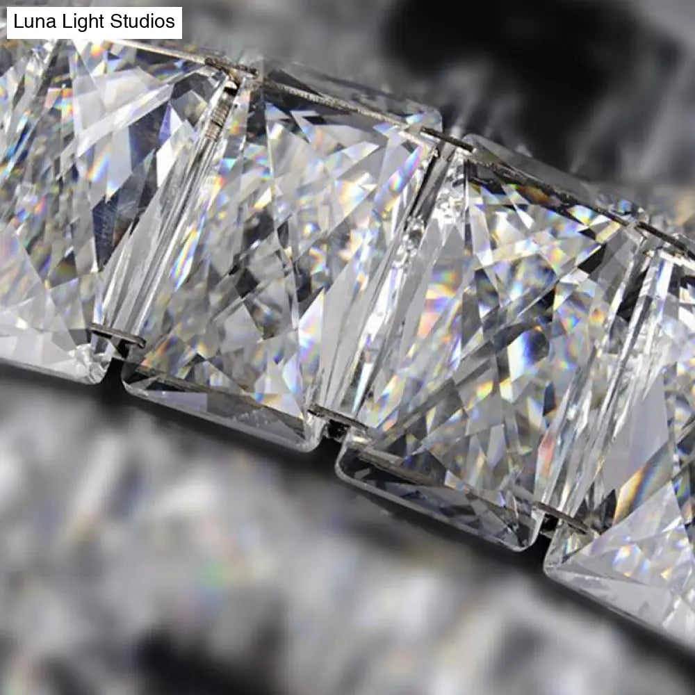 DecorBites™ DecorBites™ Modern Crystal LED Bedroom Flush Mount Light in Chrome with Warm/White Lighting