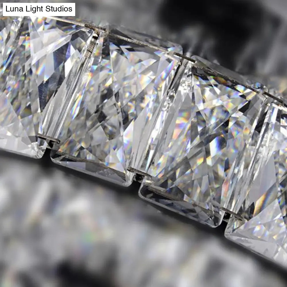 DecorBites™ DecorBites™ Modern Crystal LED Bedroom Flush Mount Light in Chrome with Warm/White Lighting