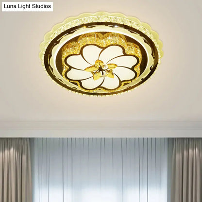 DecorBites™ DecorBites™ Modern Crystal LED Ceiling Flush Lamp – Stainless Steel