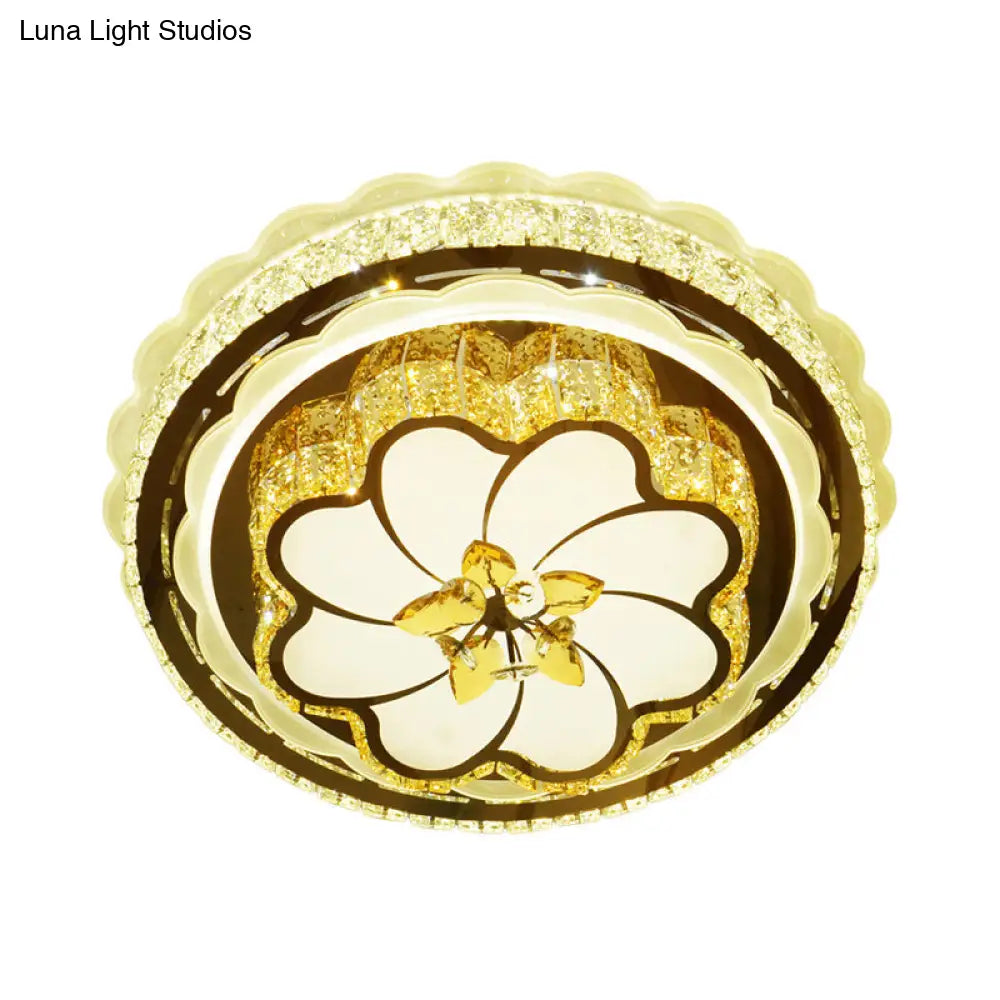 DecorBites™ DecorBites™ Modern Crystal LED Ceiling Flush Lamp – Stainless Steel