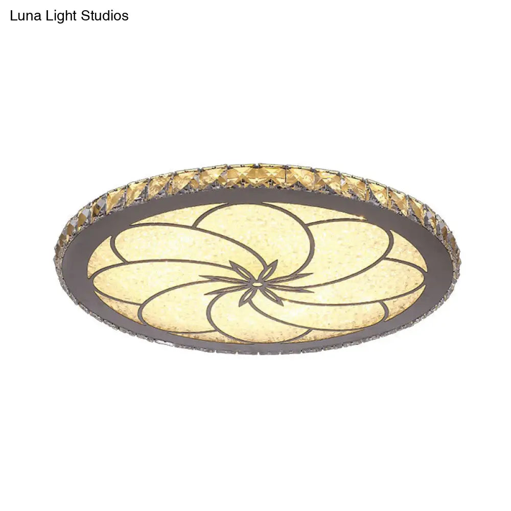 DecorBites™ DecorBites™ Modern Crystal LED Ceiling Lamp in Chrome Finish - Blossom Flushmount Fixture