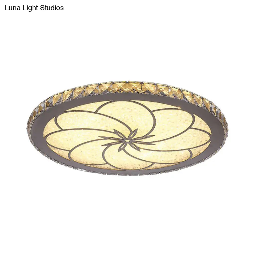 DecorBites™ DecorBites™ Modern Crystal LED Ceiling Lamp in Chrome Finish - Blossom Flushmount Fixture