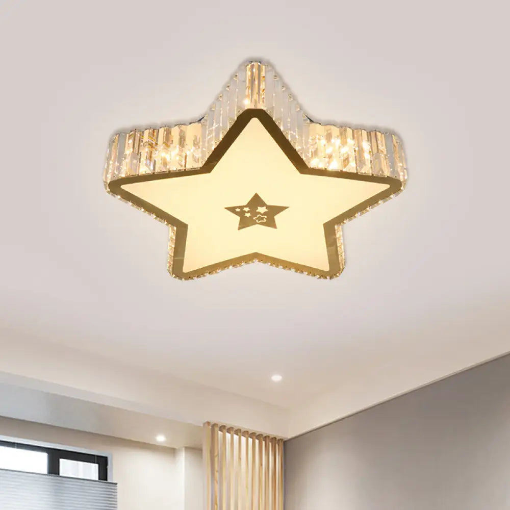DecorBites™ DecorBites™ Modern Crystal LED Ceiling Lamp with Gold Flush Mount for Starry Bedrooms