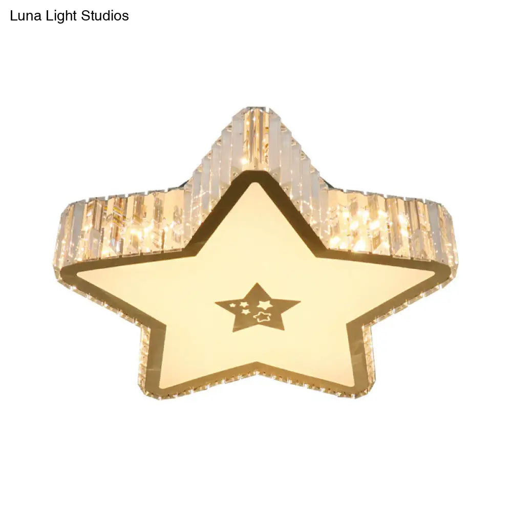 DecorBites™ DecorBites™ Modern Crystal LED Ceiling Lamp with Gold Flush Mount for Starry Bedrooms
