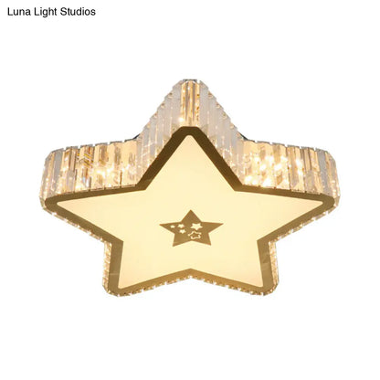 DecorBites™ DecorBites™ Modern Crystal LED Ceiling Lamp with Gold Flush Mount for Starry Bedrooms