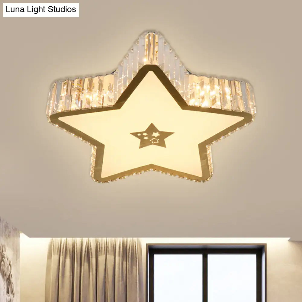 DecorBites™ DecorBites™ Modern Crystal LED Ceiling Lamp with Gold Flush Mount for Starry Bedrooms
