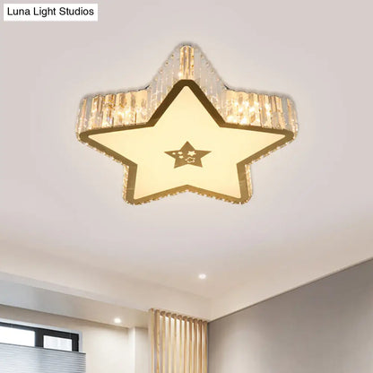 DecorBites™ DecorBites™ Modern Crystal LED Ceiling Lamp with Gold Flush Mount for Starry Bedrooms