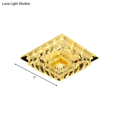 DecorBites™ DecorBites™ Modern Crystal LED Ceiling Light for Bedroom with Tiered Square Design - Warm/White Light