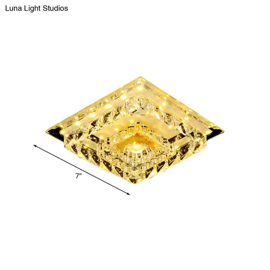 DecorBites™ DecorBites™ Modern Crystal LED Ceiling Light for Bedroom with Tiered Square Design - Warm/White Light
