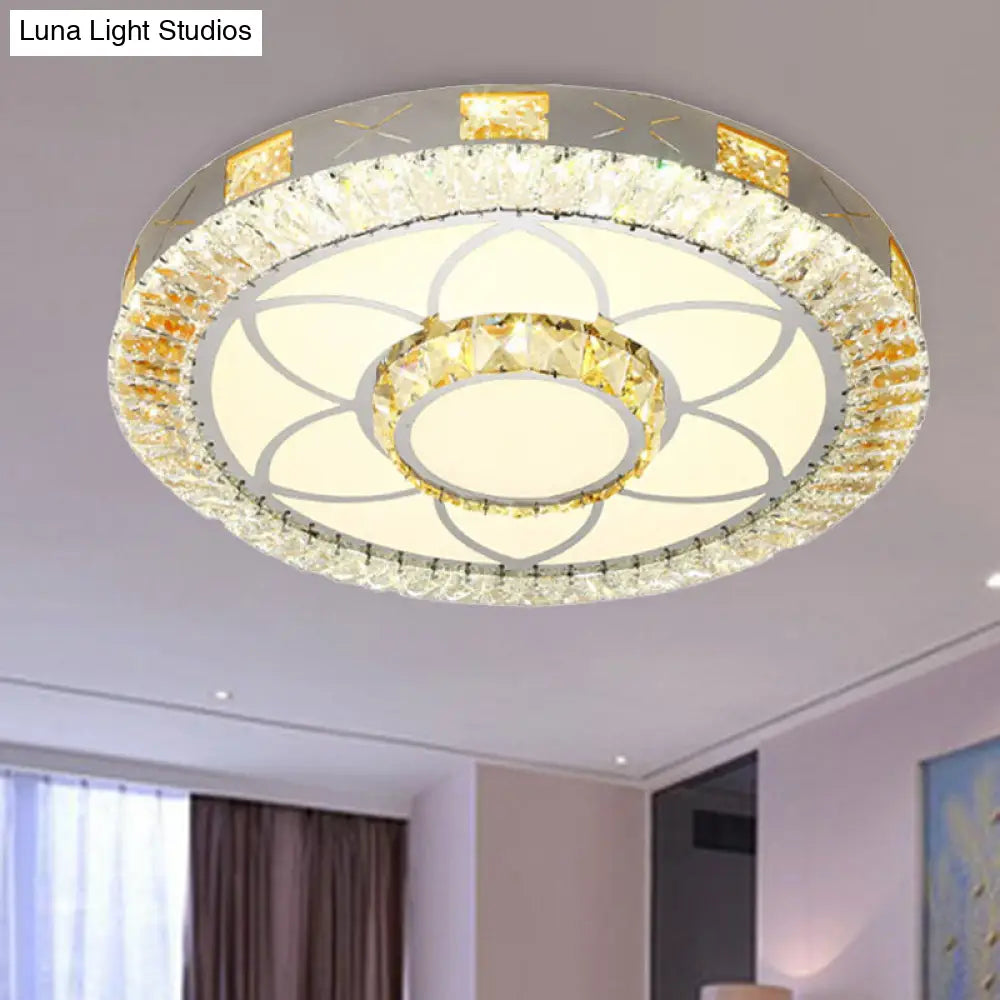 DecorBites™ DecorBites™ Modern Crystal LED Ceiling Light for Bedroom with White Flush Mount