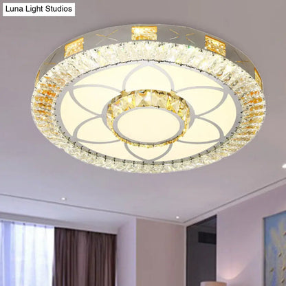 DecorBites™ DecorBites™ Modern Crystal LED Ceiling Light for Bedroom with White Flush Mount